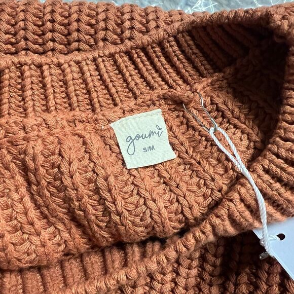 NWT Goumi Kids Clay Chunky Knit Womens Sweater SZ S/M Mama Organic Cotton Orange - Picture 2 of 3